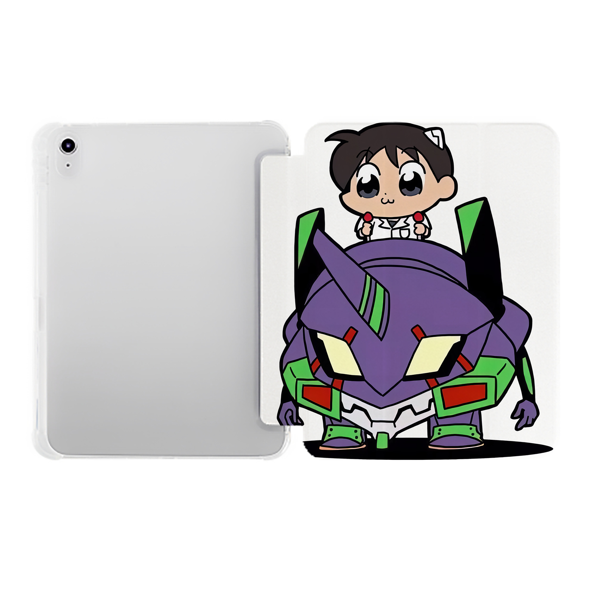 （画像用） EVA 新世紀エヴァンゲリオン IPad ケース ペン収納付き 三つ折りスタンド PUレザー×シリコン 対応機種9.5/10.5/10.9インチ